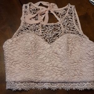 Beautiful Sequin Hearts mauve pink crop top. Size3